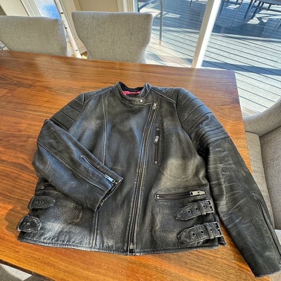 Leather Moto Style jacket, XL - Picture 7 of 9